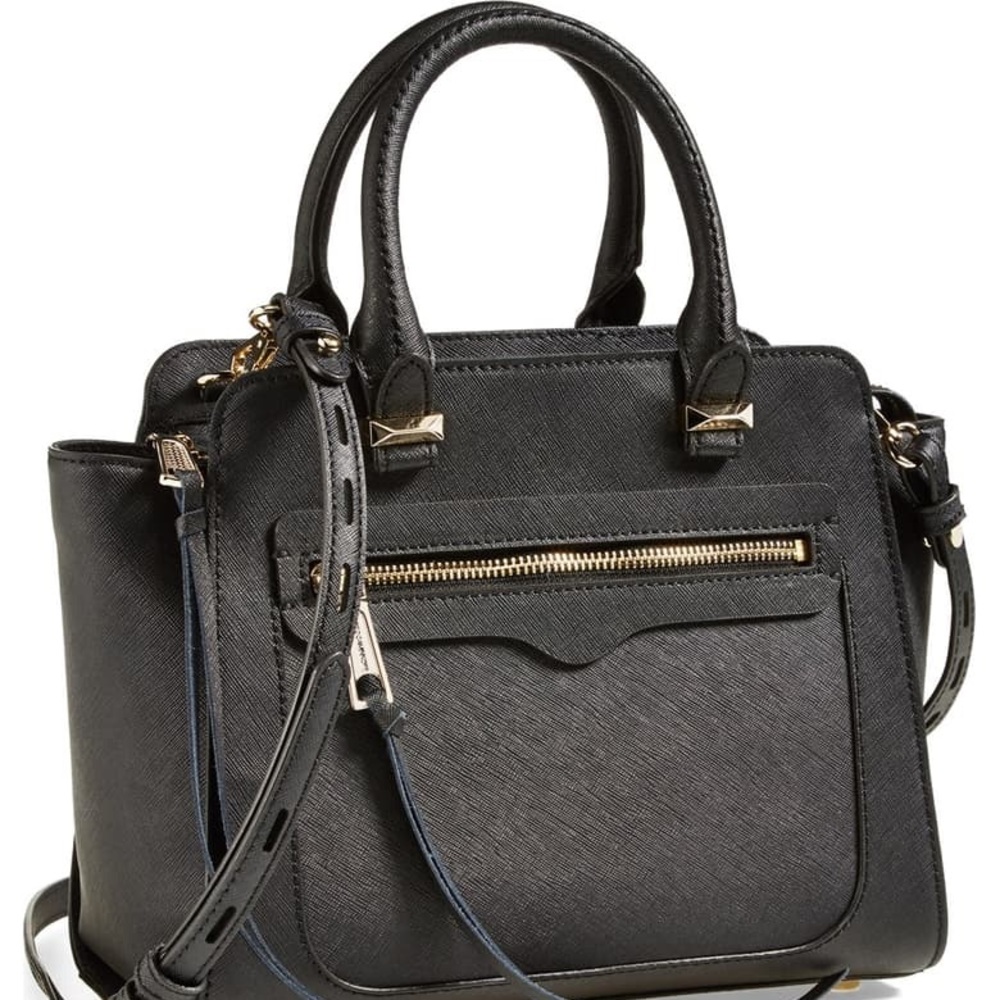Rebecca Minkoff Black Saffiano leather 2 way Avery Bag